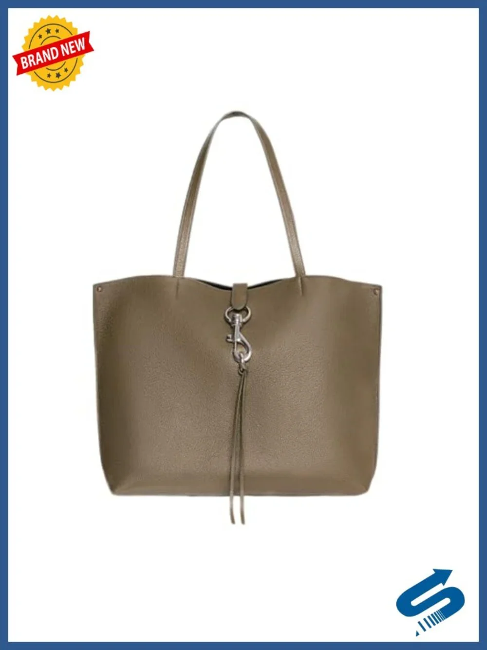 Leather Tote Bag for Women - Structured Work Purse Magnetic Snap